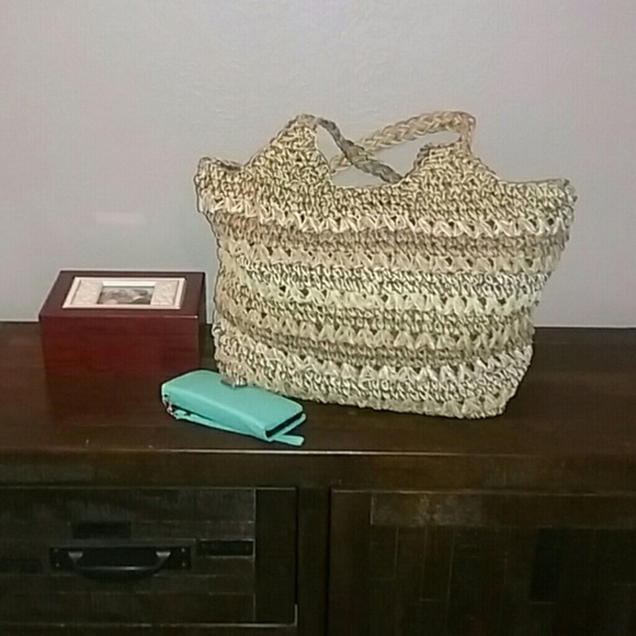 Blue Miami Straw Shoulder Bag - Picture 4 of 5